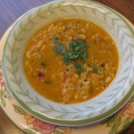 Moroccan Red Lentil-Bean Stew with Basmati Rice