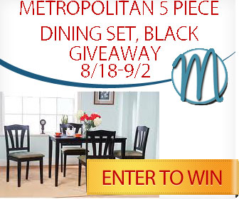 Metropolitan 5 Piece Dining Set Giveaway!