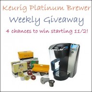Enter now for the last week of the Keurig Platinum Brewer Giveaway