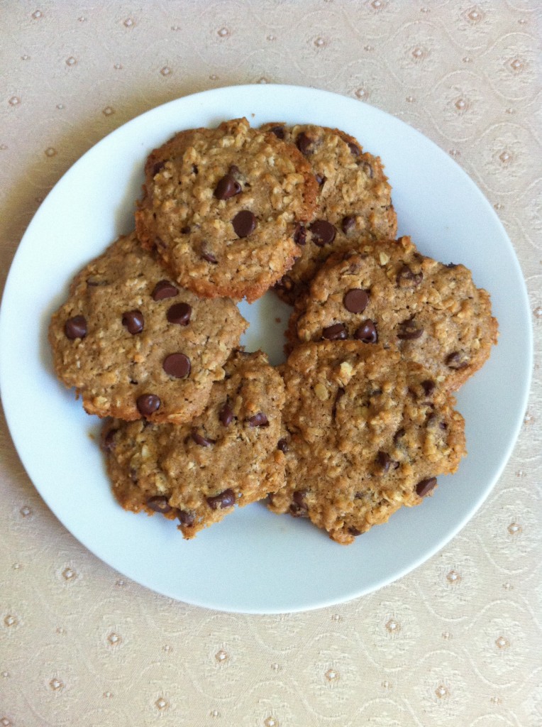 Vegan Gluten Free Oatmeal Choc Chip Cookies