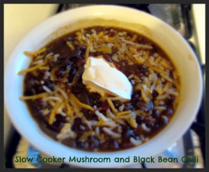 Slow Cooker Mushroom and Black Bean Chili