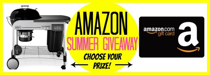 Amazon Summer Giveaway:  Weber Grill or Gift Card  (retail value $280.00)