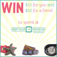 Mission Giveaway:  Keep Your Pants 0n! Win & Give $50 GC for belts!