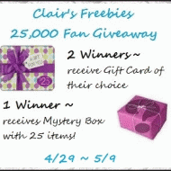 Clair’s Freebies Celebration Giveaway Gift Cards & More