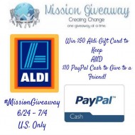 Win @Aldi $50 GC and $10 Paypal Cash with #MissionGiveaway
