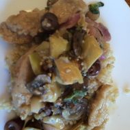 Pan Fried Pheasant with Mushrooms, Olives and Artichokes