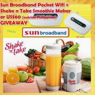 Sun Broadband Pocket Wifi + Shake n Take Smoothie Maker Giveaway