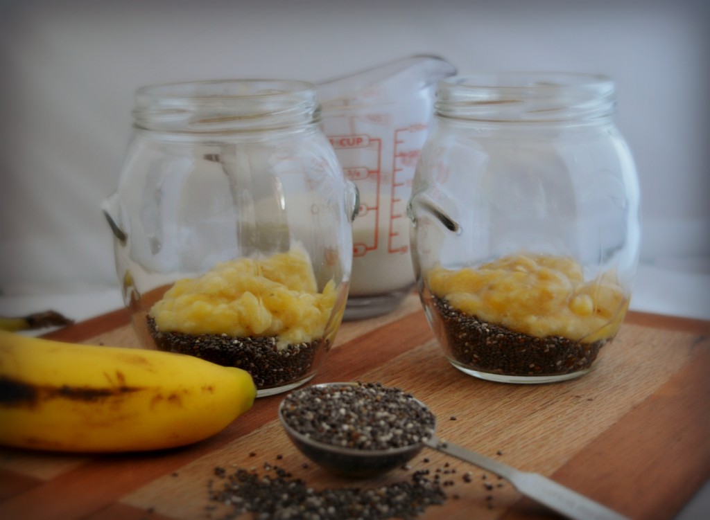 banana cream chia seed pudding 1