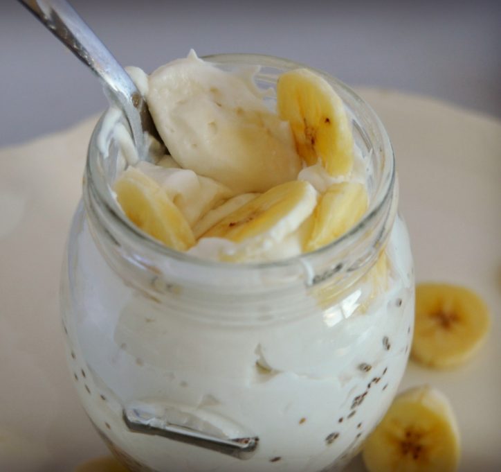 This Banana Cream Chia Seed Pudding is vegan, gluten free and loaded with protein and fiber.  It's so incredibly rich and creamy, you won't believe it's only made with three healthy ingredients.