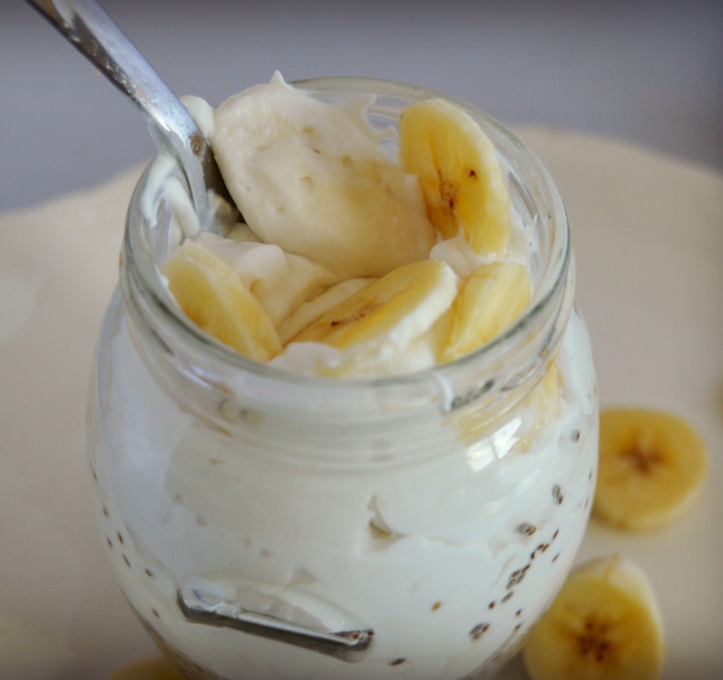 This Banana Cream Chia Seed Pudding is vegan, gluten free and loaded with protein and fiber.  It's so incredibly rich and creamy, you won't believe it's only made with three healthy ingredients.