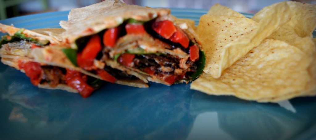 crispy eggplant and roasted pepper wrap 5