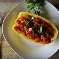 Rainbow Pepper Spaghetti Squash Recipe, Vegan Gluten Free