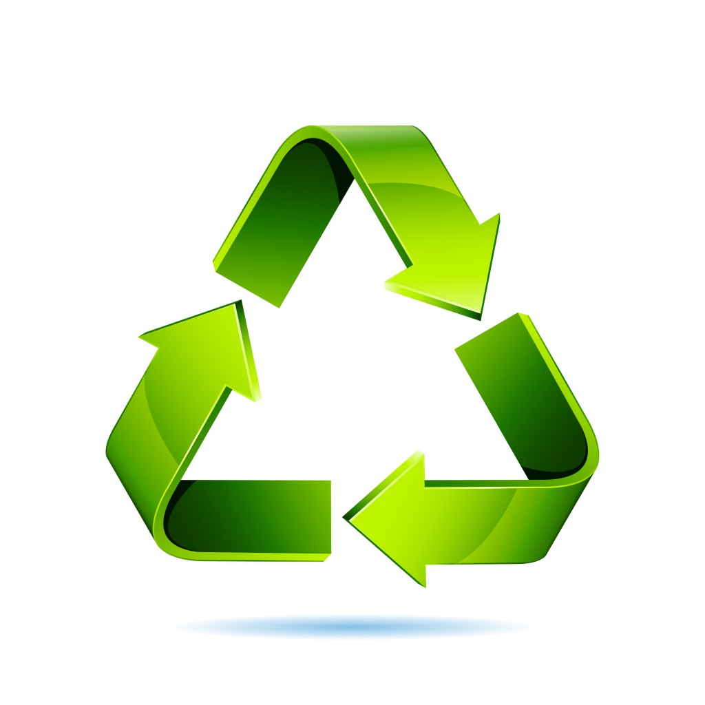 recycling icon isolated in green