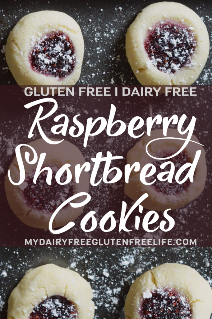 Raspberry Shortbread Cookies Dairy Free and Gluten Free | Gluten Free Holiday Cookies | Christmas Cookies #glutenfreecookies #shortbread