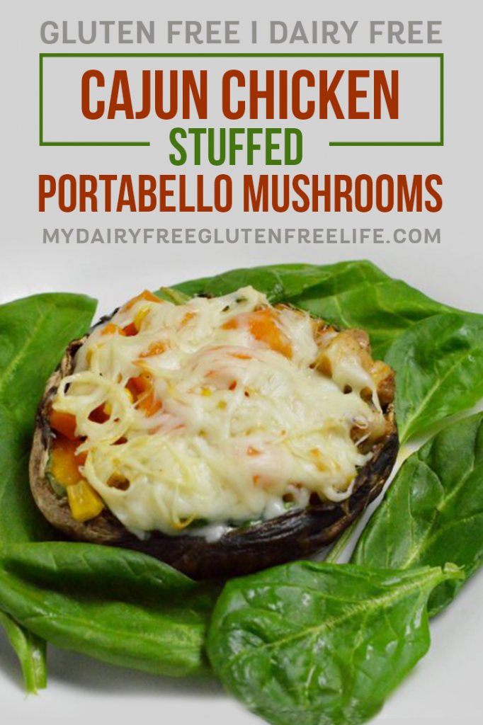 Cajun Chicken Stuffed Portabello Mushrooms Gluten Free & Dairy Free | Gluten Free Dairy Free Dinner | Easy Weeknight Dinner