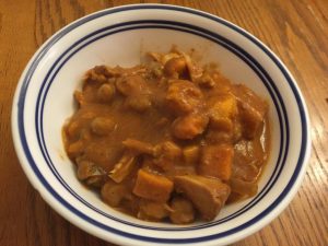 Slow cooker halibut curry