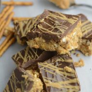 No-Bake Chocolate Peanut-Butter Pretzel Bars, Gluten and Dairy Free!