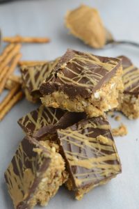 No need to crave sweet yummy chewy gluten & dairy free goodies!  I have a recipe for No-Bake Chocolate Peanut-Butter Pretzel Bars!  Yes I said Pretzel Bars...have you tried the gluten free pretzels lately?  They are pretty darn good!   This is an easy dessert anyone would love.