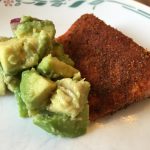 I have a very tasty Grilled Salmon recipe served with Avocado Salsa!  YUM.   If you had to you could fry the salmon but the recipe is for grilling outside.
