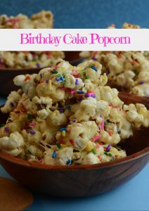 Popcorn is great all by itself but this recipe for Birthday Cake Popcorn takes it to a whole new level!  Whether you are making this for a young popcorn lover or the popcorn lover in you, I'm sure you will find the taste and texture of this recipe absolutely yummy!