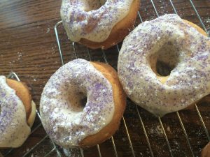 These old fashioned donuts with frosting are dairy and gluten free.  So tasty, that just one isn't enough!
