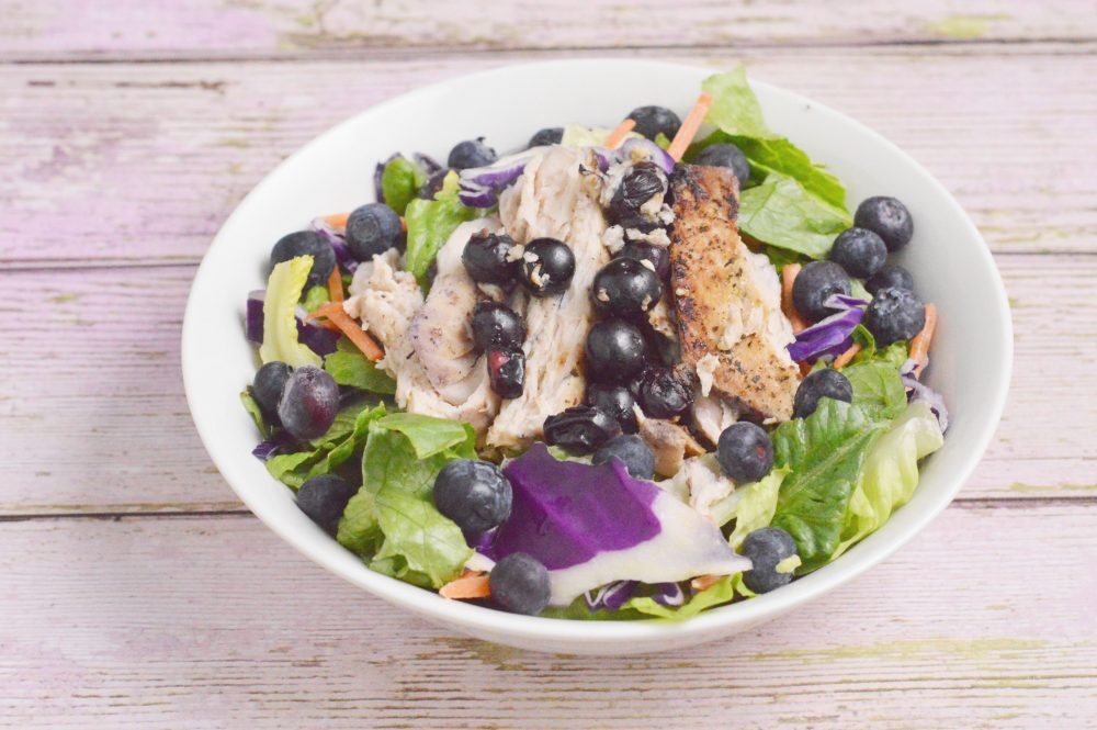 This Salmon is prepared quickly by frying with blueberries for an added flavor that is out of this world!   Bring your favorite salad greens into a plate or bowl and top it with this Salmon and Blueberry Salad recipe!