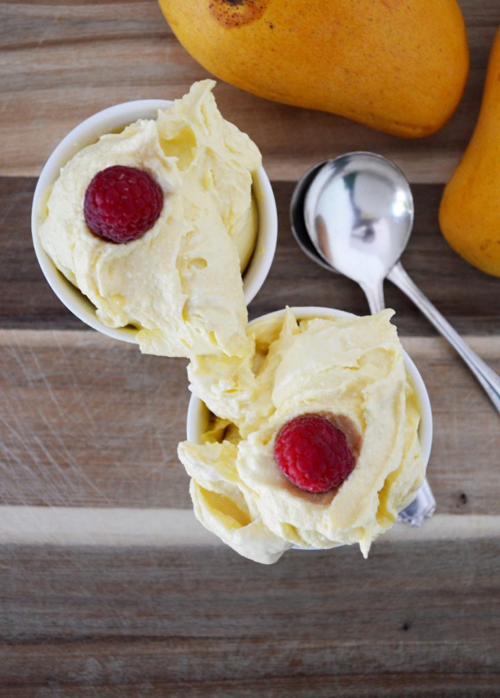 Want a nice dairy free ice cream that you can easily make at home?   This recipe is for mango but I am sure any fruit would be just as tasty in this recipe for NICE dairy free ice cream!  