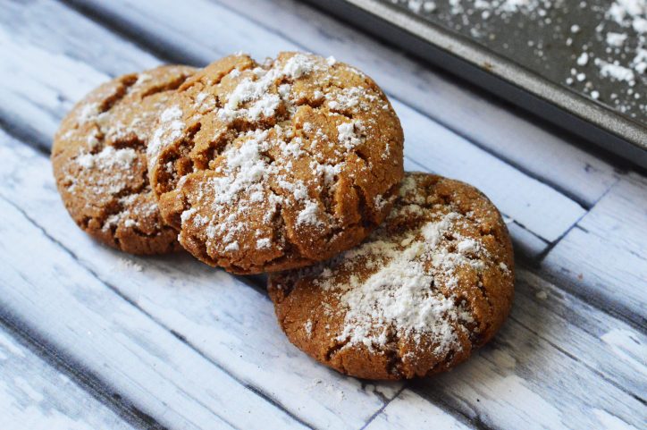 This recipe for Gingerbread Crinkle Cookies is Gluten and Dairy Free!  These cookies would be good any time of the year but they make a nice tasting  "warm" cookie for the fall.