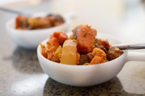 This is a clean dutch oven root dish recipe which uses organic beef.  You could also make this recipe in a crockpot or slow cooker, instead of cooking it in a Dutch Oven on your stove top!