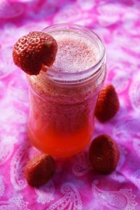 I have a fun non alcoholic recipe for a Sparkling Strawberry Smoothie for you.  Doesn't that sound yummy and healthy?  This recipe is dairy free and gluten free, good for you and easy to make.  