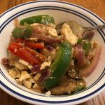 This is an quick and easy, chicken stirfry!   We use Thai Basil for it.  I always thought that Basil was Basil...but it is not!  Sweet Basil used in Italian cooking has a very different flavor.