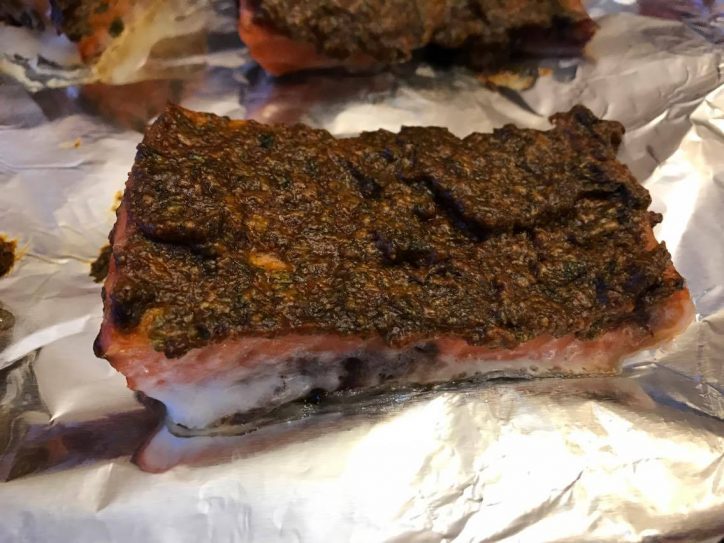 You can adjust the amount of Sriracha sauce you want to use depending on your tolerance for heat! This recipe for Sriracha Alaska Salmon Bake can also be made on a BBQ which would be perfect for the holidays coming up!