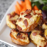 Veggie Loaded Creamy Potato Skins (Dairy Free)