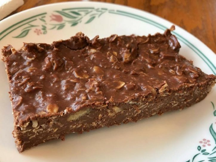 My daughter in law gave me this recipe for No Bake Chocolate-Oat Bars and said it was my son's new favorite dessert bar.  
