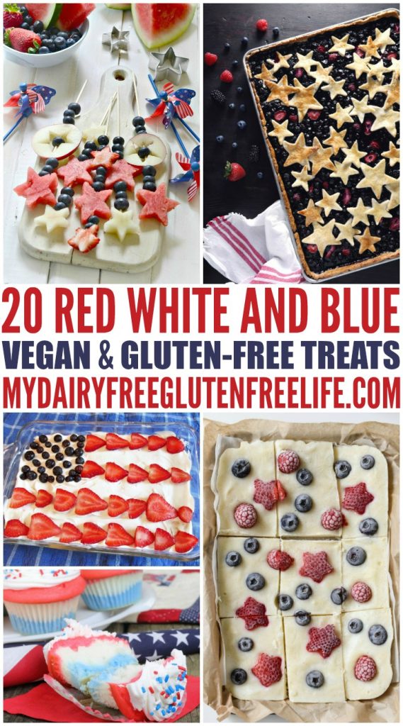 July 4th Red White & Blue Treats - NO Gluten or Dairy 