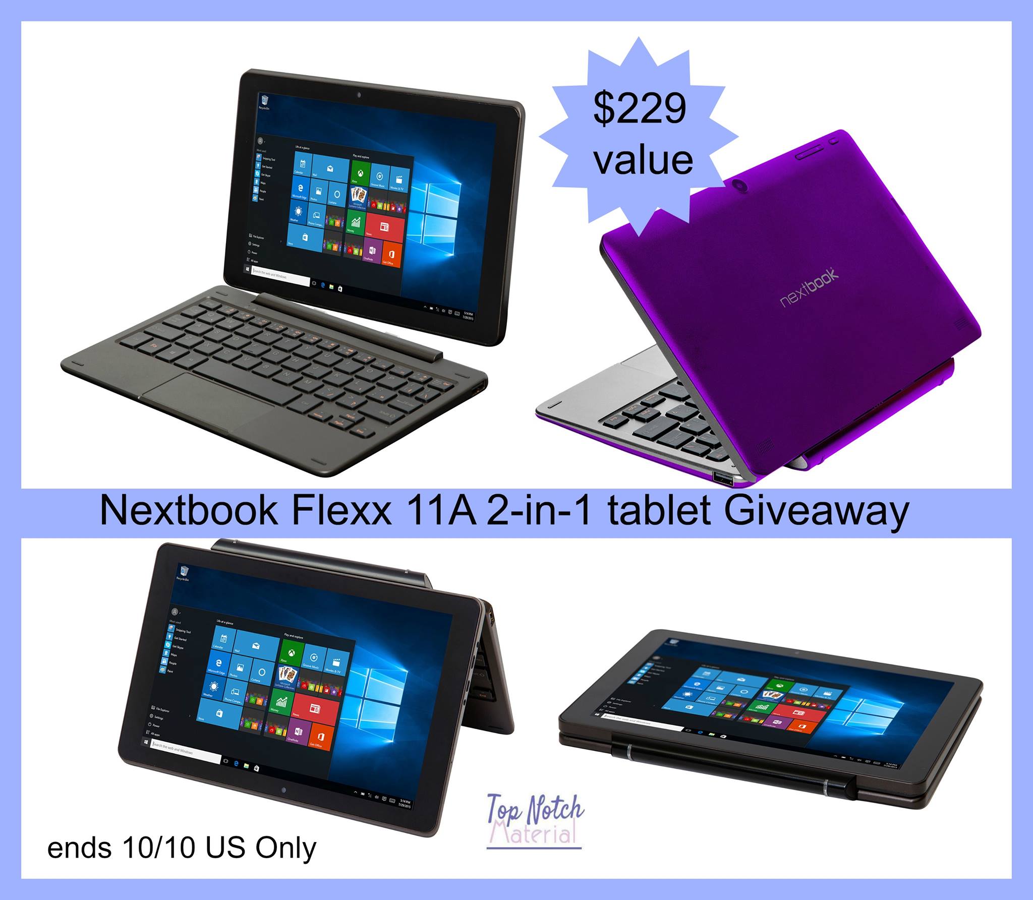 Nextbook Flexx 11A  2-in-1 tablet Giveaway