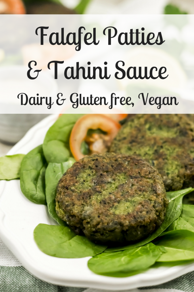 Falafel Patties with Tahini Sauce Dairy and Gluten Free, Vegan
