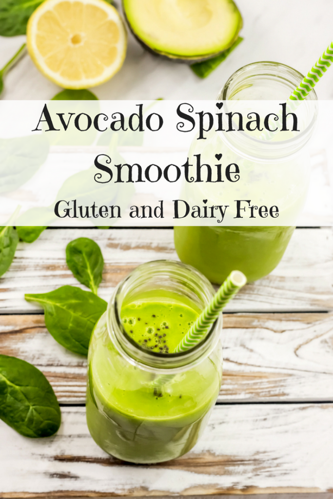 Avocado Spinach Smoothie Gluten and Dairy Free