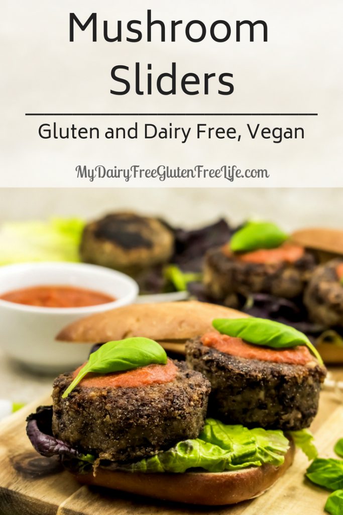 Mushroom Sliders Italian Style Gluten and Dairy Free, Vegan