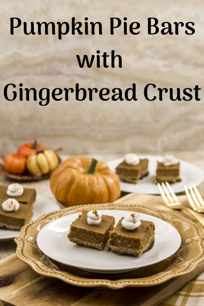 Pumpkin Pie Bars with Gingerbread Crust